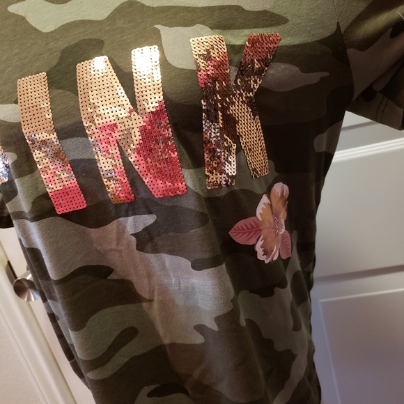 New! VS PINK Bling Campus Short Sleeve Tee - Picture 4 of 7